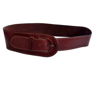 Banana Republic Wide Italian Leather Belt Brown Womens Sz 34